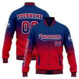 Custom Gradient Varsity Jacket Letterman jacket for Men, Women and Youth Navy&Red