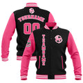 Custom Black Pink White Waterproof Varsity Jackets Personalized Stitched Name Number Logo to Letterman Jackets enthsush
