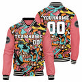 Custom Varsity Jacket Letterman jacket for Men, Women and Youth Pink enthsush