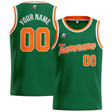 Custom Stitched Basketball Jersey for Men, Women  And Kids Green-Orange-White