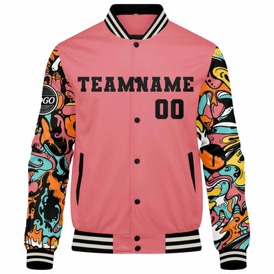 Custom Varsity Jacket Letterman jacket for Men, Women and Youth Pink enthsush