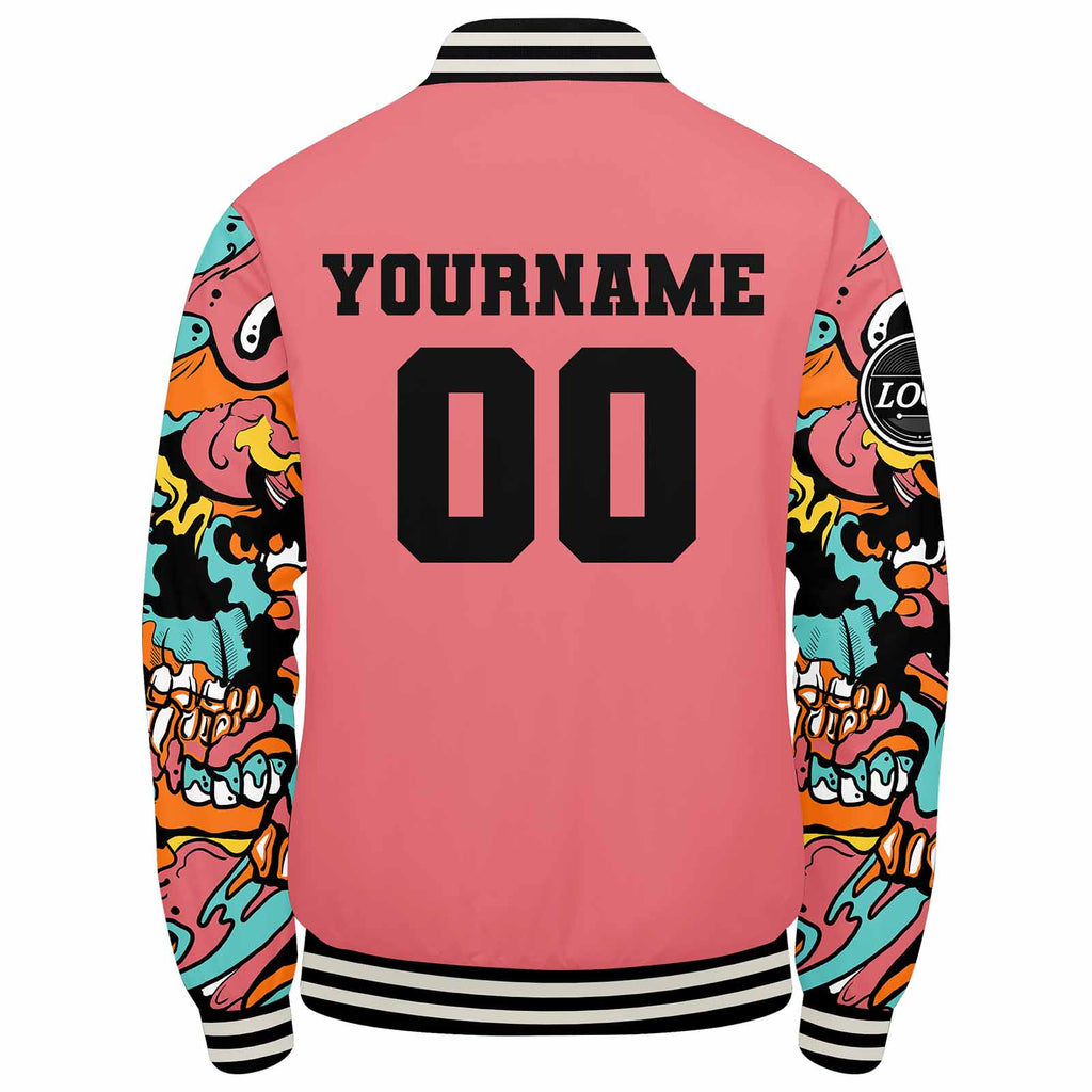 Custom Varsity Jacket Letterman jacket for Men, Women and Youth Pink enthsush