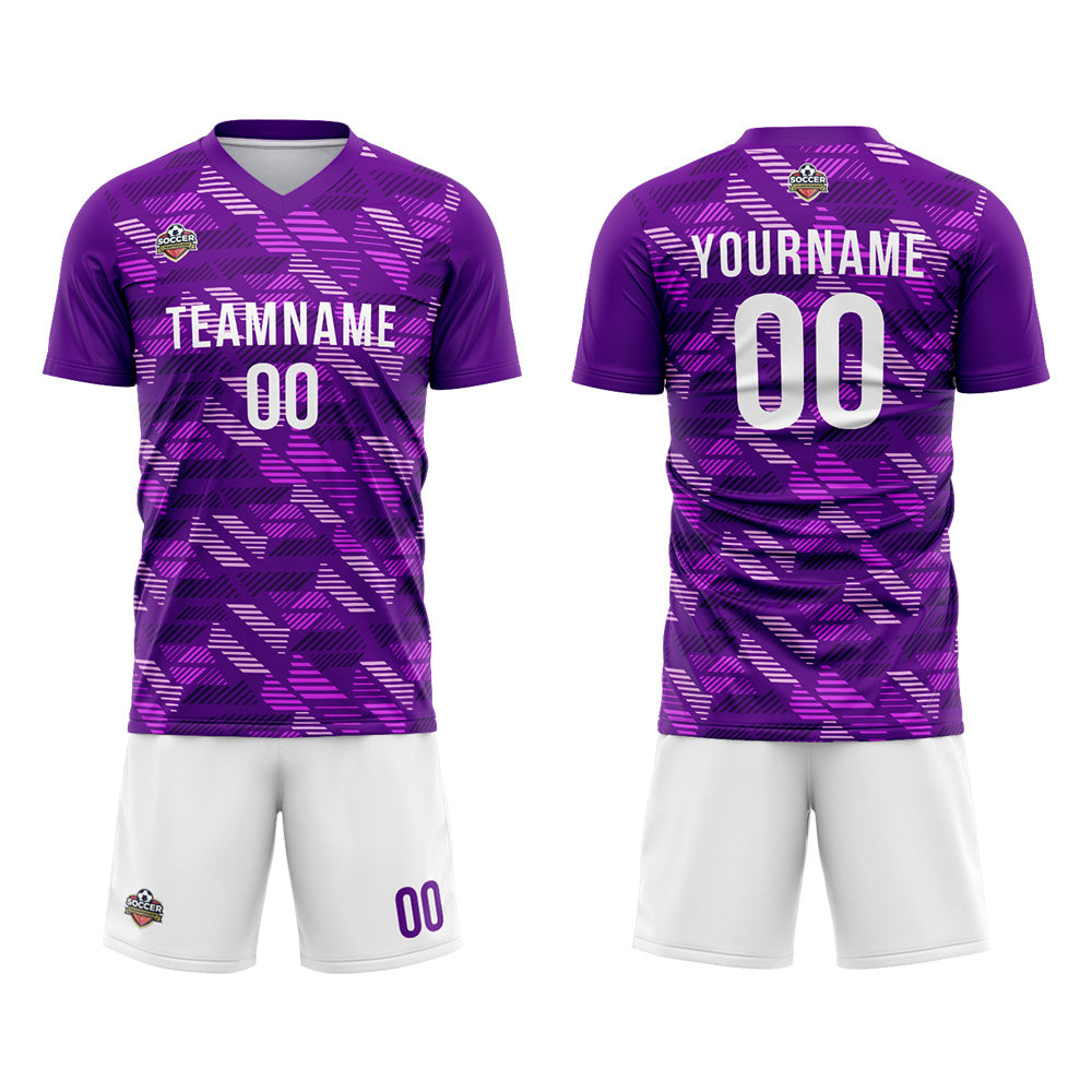 Custom Soccer Jerseys for Men Women Personalized Soccer Uniforms for Adult and Kid Purple-White enthsush