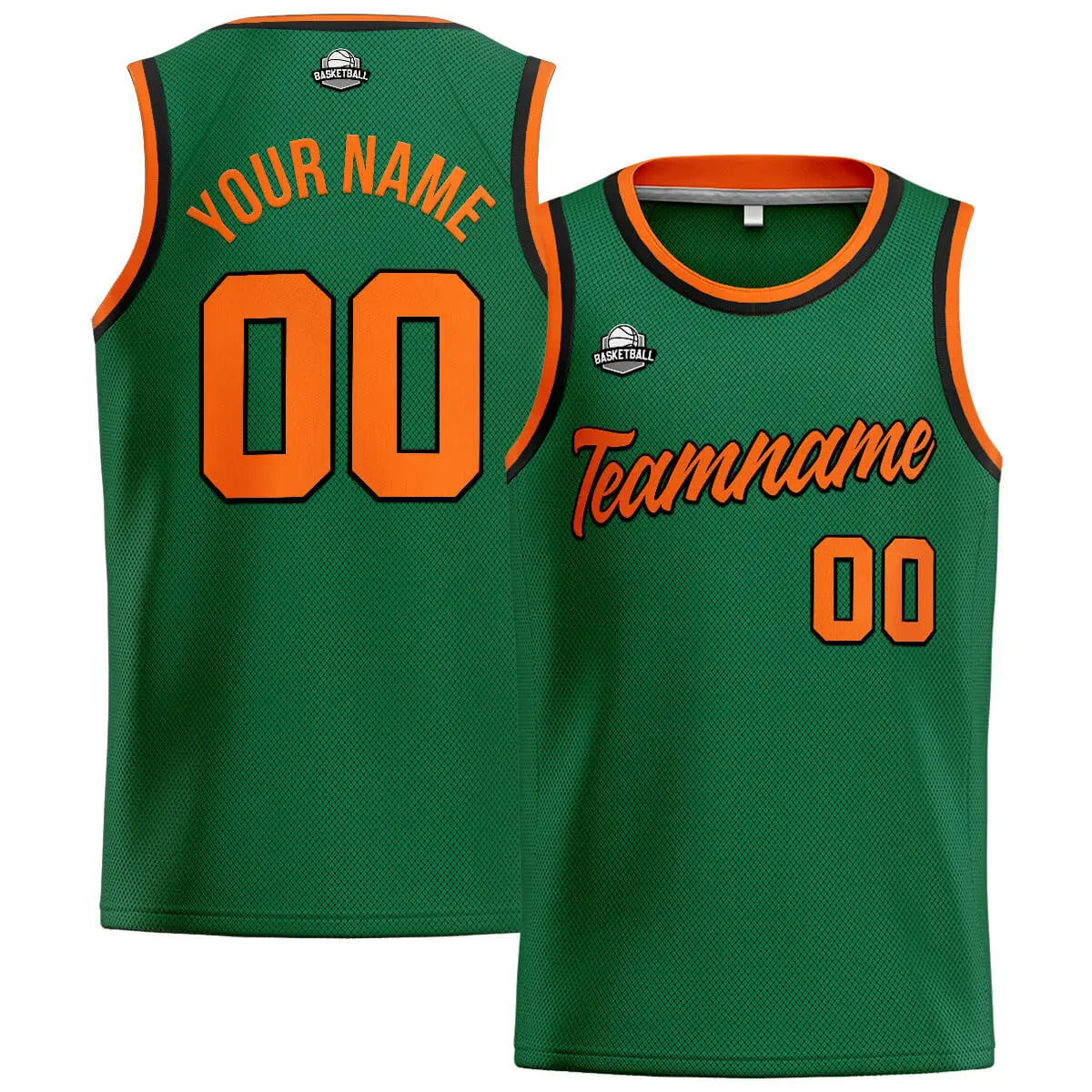 Custom Stitched Basketball Jersey for Men, Women  And Kids Green-Orange-Black enthsush
