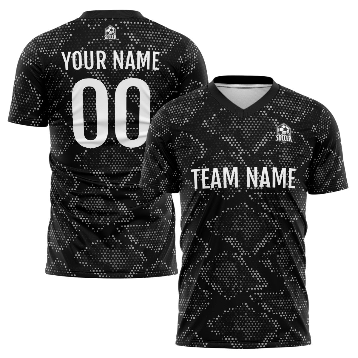 Custom Black Soccer Jerseys for Men Women Personalized Soccer Uniforms for Adult and Kid enthsush