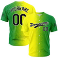 Custom Full Print Design Authentic Baseball Jersey Yellow-Green enthsush