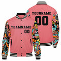 Custom Varsity Jacket Letterman jacket for Men, Women and Youth Pink enthsush