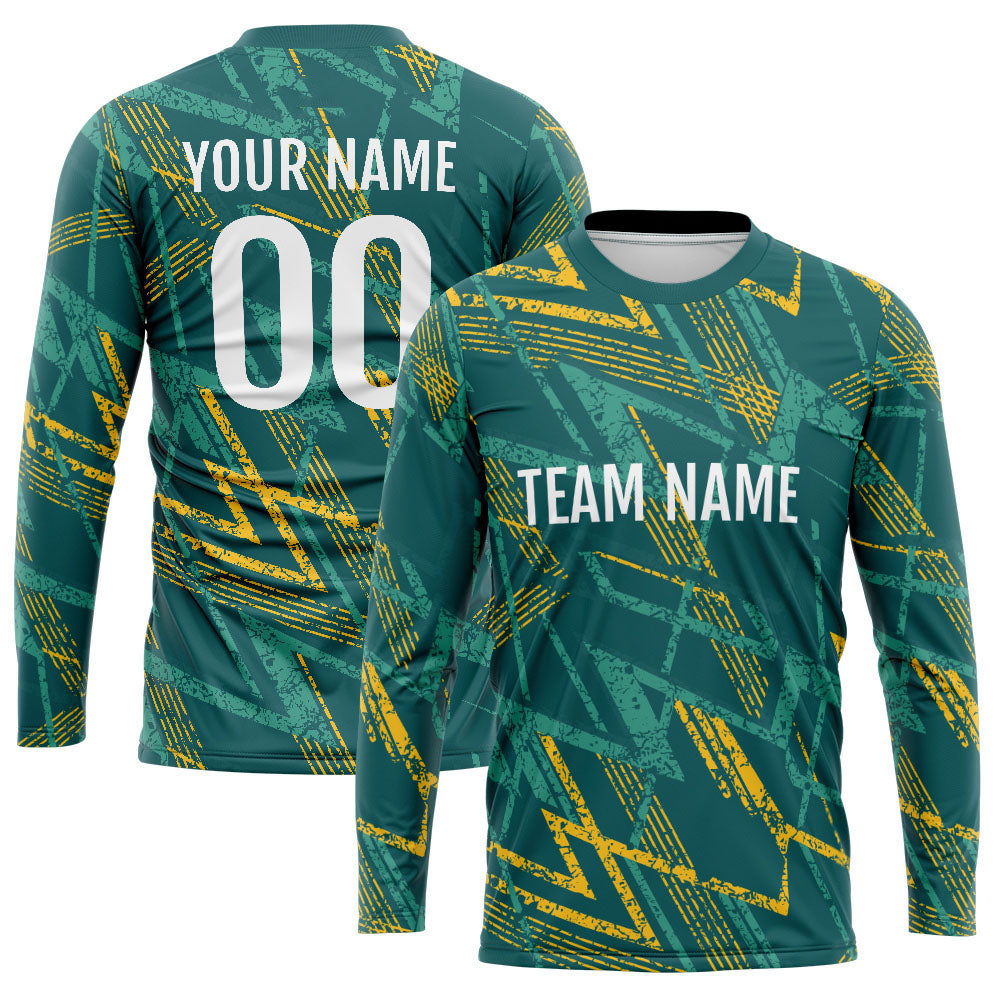 Custom Basketball Soccer Football Shooting Long T-Shirt for Adults and Kids Green enthsush