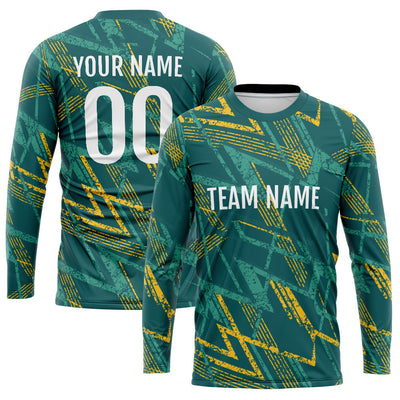 Custom Basketball Soccer Football Shooting Long T-Shirt for Adults and Kids Green enthsush