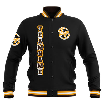 Custom Black Brown Yellow Waterproof Varsity Jackets Personalized Stitched Name Number Logo to Letterman Jackets enthsush