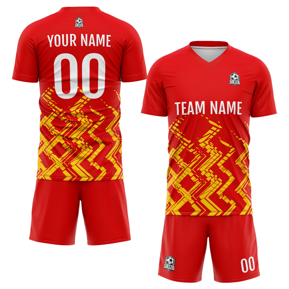 Custom Red Orange Soccer Jerseys for Men Women Personalized Soccer Uniforms for Adult and Kid enthsush