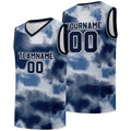 Custom basketball jersey for men and women. Stitched and printed name, number and logo Navy enthsush