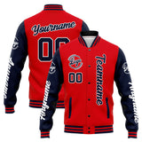 Custom Varsity Jacket Letterman jacket for Men, Women and Youth Navy Red