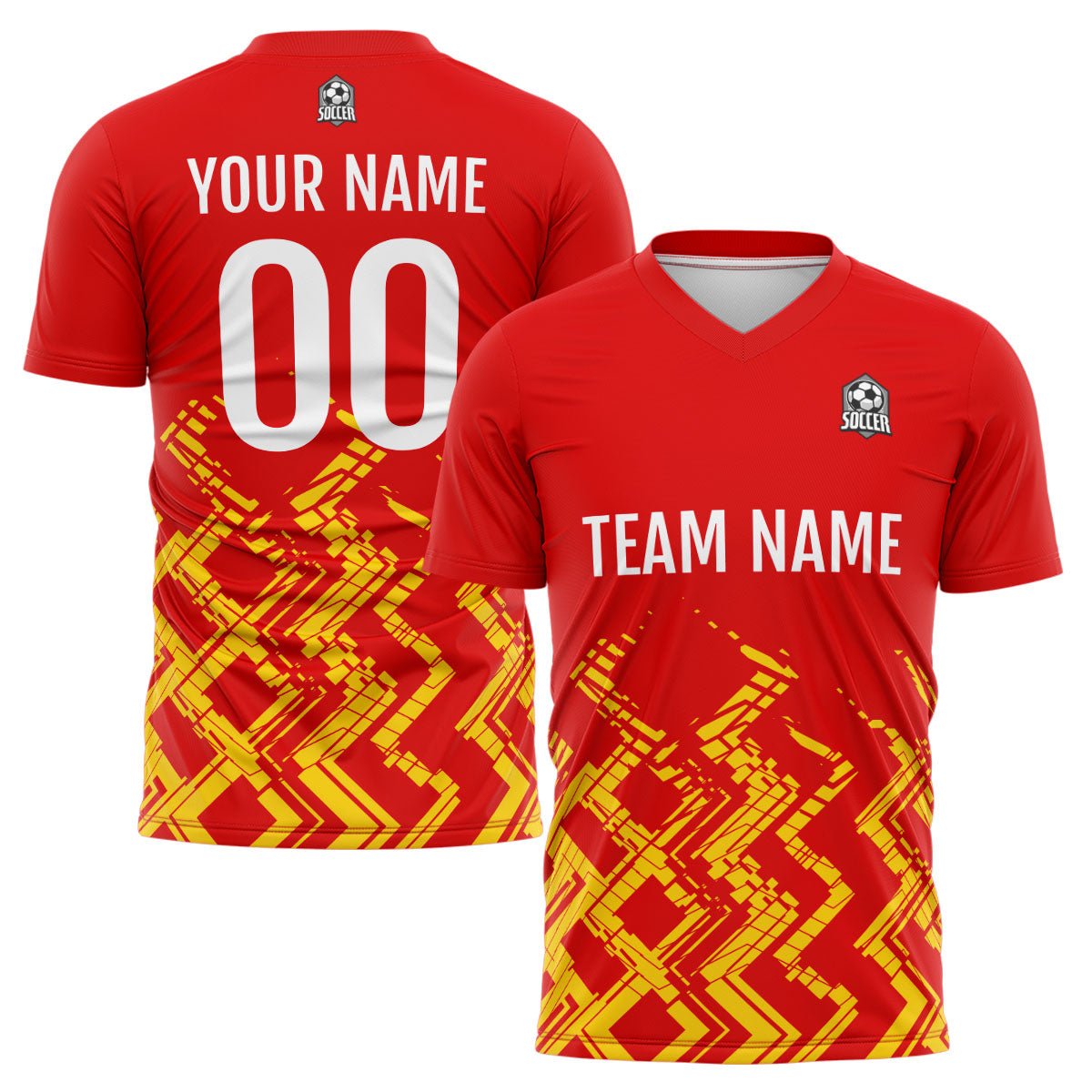 Custom Red Orange Soccer Jerseys for Men Women Personalized Soccer Uniforms for Adult and Kid enthsush