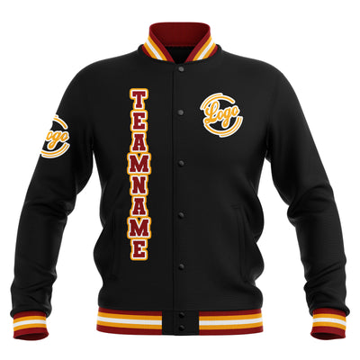 Custom Black Red Yellow Waterproof Varsity Jackets Personalized Stitched Name Number Logo to Letterman Jackets enthsush