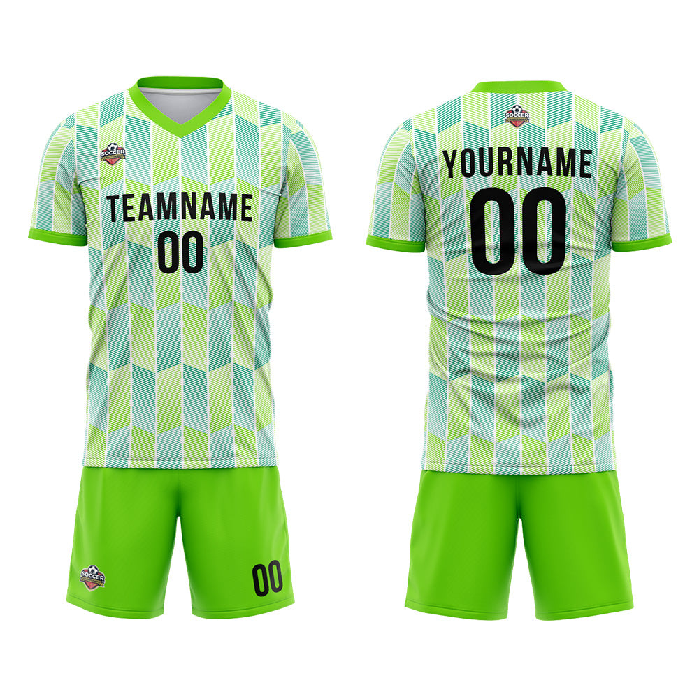Custom Soccer Jerseys for Men Women Personalized Soccer Uniforms for Adult and Kid White-Neon Green enthsush