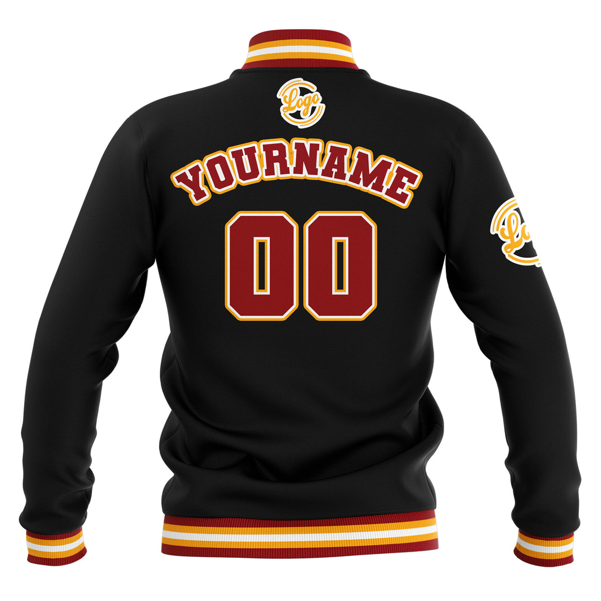 Custom Black Red Yellow Waterproof Varsity Jackets Personalized Stitched Name Number Logo to Letterman Jackets enthsush