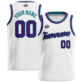 Custom Stitched Basketball Jersey for Men, Women  And Kids White-Purple-Teal enthsush