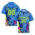 Custom Blue Neon Green Sleeve Hoodies for Men Women Shirts with Hoods Printed Name Logo enthsush