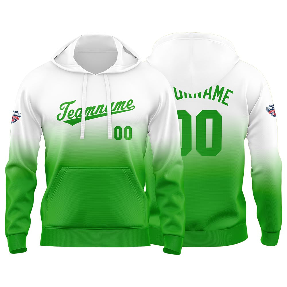 Custom Gradient Hoodie For Man Woman Girl Boy Print Your Logo Name Number Green enthsush