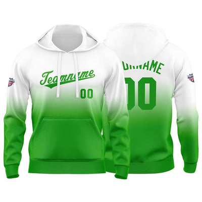 Custom Gradient Hoodie For Man Woman Girl Boy Print Your Logo Name Number Green enthsush