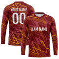 Custom Basketball Soccer Football Shooting Long T-Shirt for Adults and Kids Red enthsush
