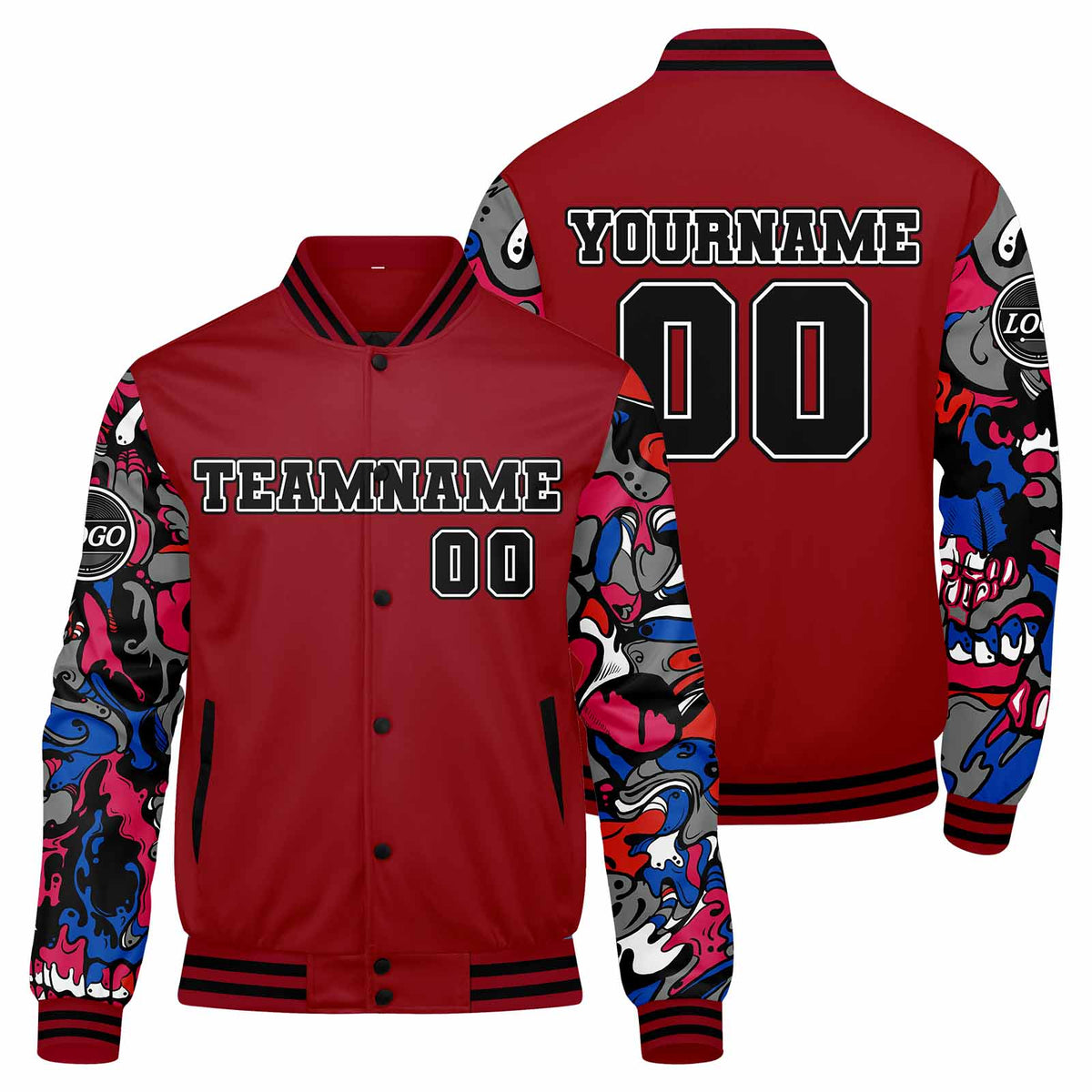 Custom Varsity Jacket Letterman jacket for Men, Women and Youth Red enthsush