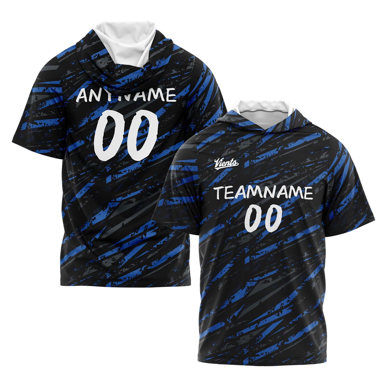 Custom Black Blue Short Sleeve Hoodies for Men Women Shirts with Hoods Printed Name Logo enthsush
