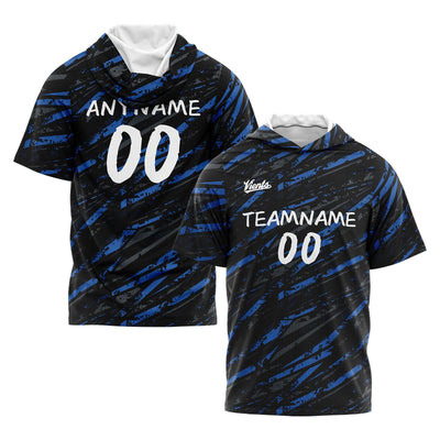Custom Black Blue Short Sleeve Hoodies for Men Women Shirts with Hoods Printed Name Logo enthsush