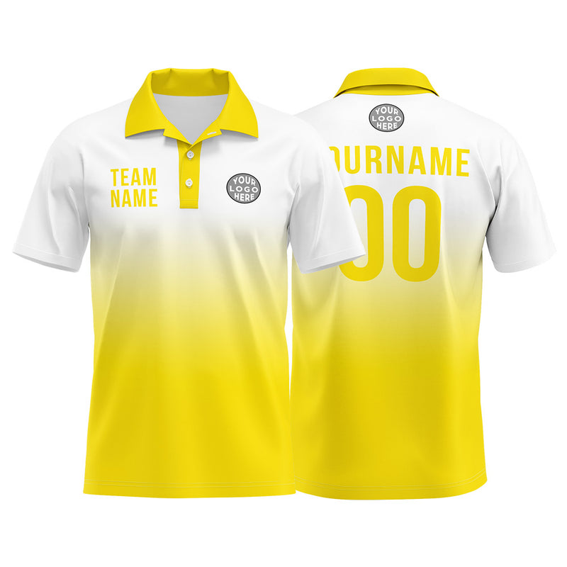 Custom Yellow Football Polo Shirts Add Your Unique Logo/Name/Number