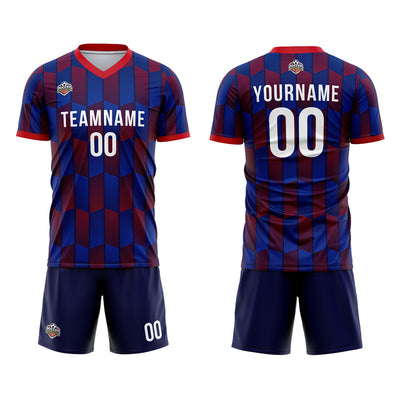 Custom Soccer Jerseys for Men Women Personalized Soccer Uniforms for Adult and Kid Navy-Red enthsush