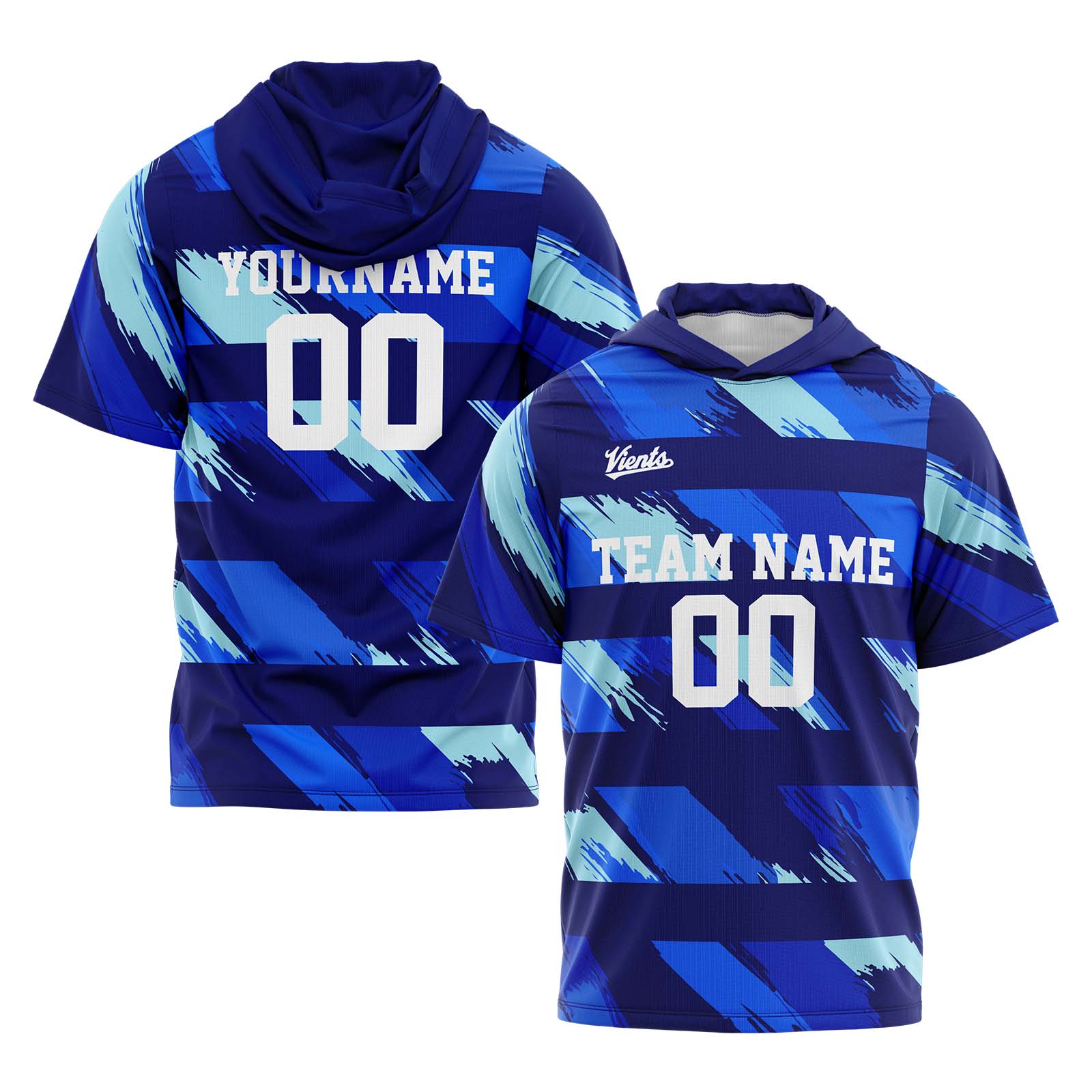 Custom Blue Sleeve Hoodies for Men Women Shirts with Hoods Printed Name Logo enthsush
