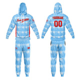 Custom Light Blue Sweatshirt Hoodie For Men Women Girl Boy Print Your Logo Name Number