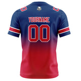 Custom Navy&Red Gradient Football Jersey Personalized Football Shirts for Men Women  Printed Team Name Number Logo