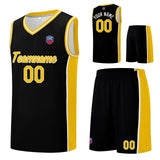 Custom basketball jersey shorts for men and women. Embroidered and printed name, number and logo Black