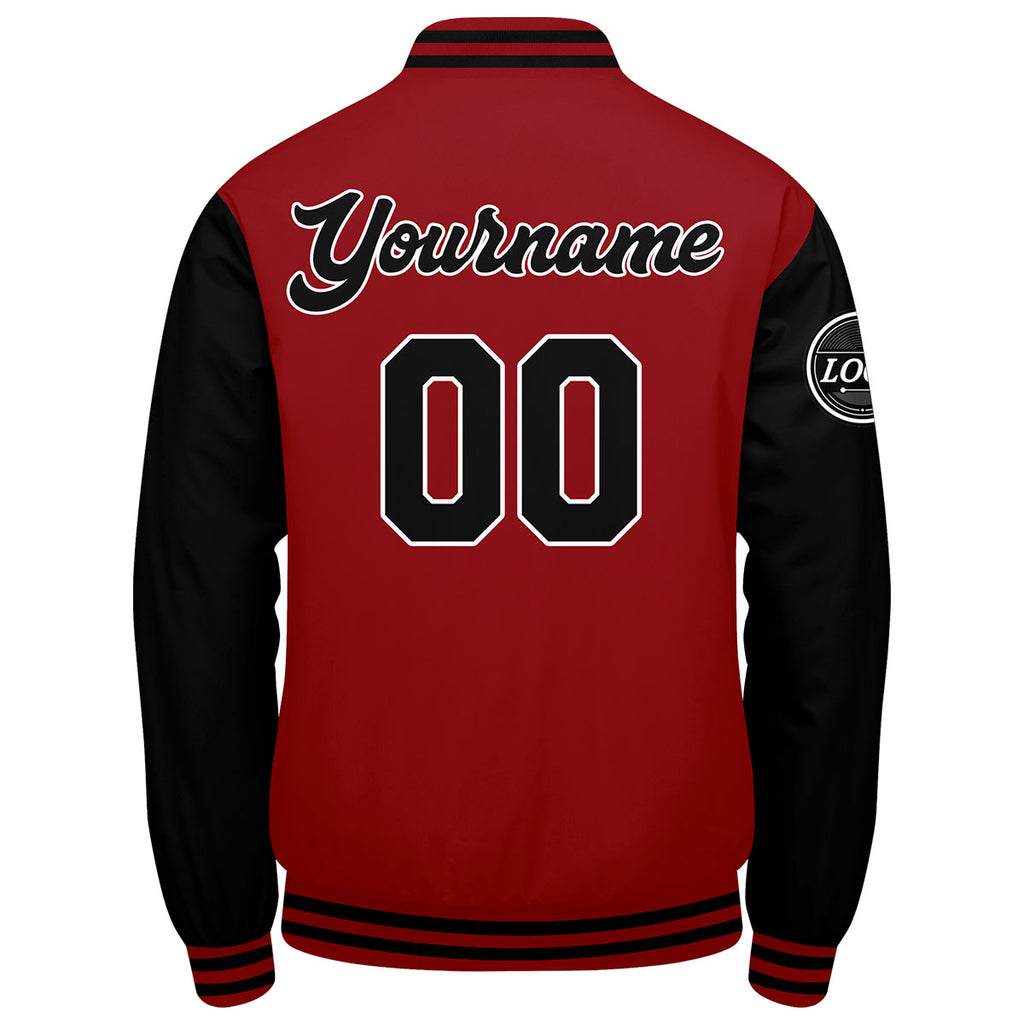 Custom Varsity Jacket Letterman jacket for Men, Women and Youth Red Black enthsush