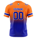 Custom Orange&Royal Gradient Football Jersey Personalized Football Shirts for Men Women  Printed Team Name Number Logo
