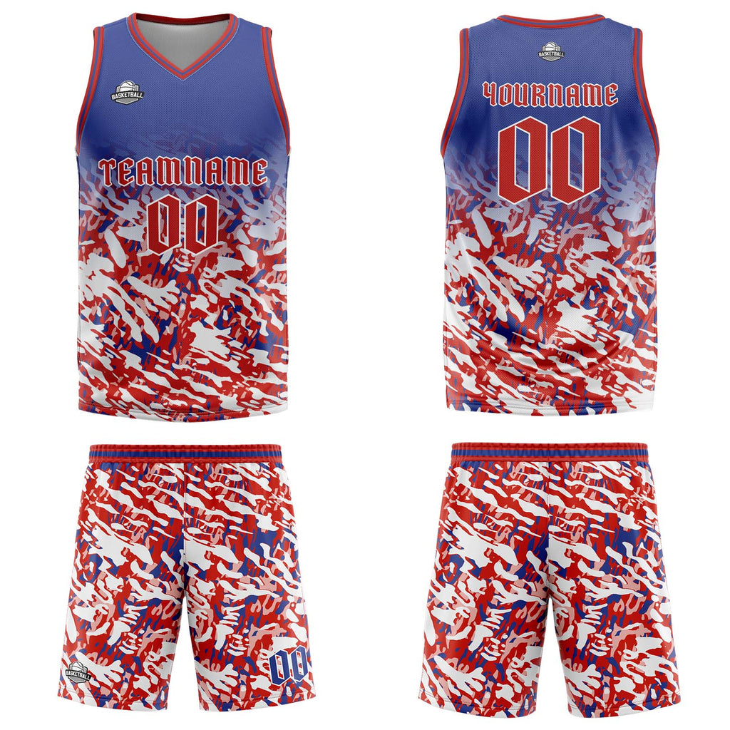 Custom Blue Red White Basketball Jersey Uniform Suit Printed Your Logo Name Number enthsush