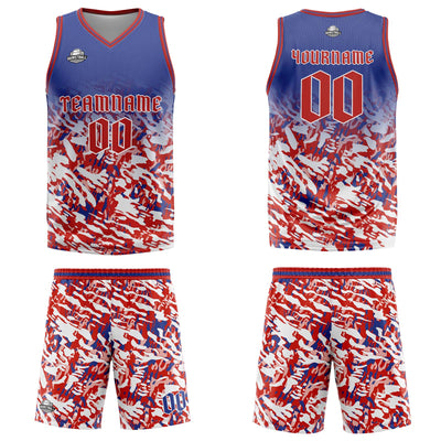 Custom Blue Red White Basketball Jersey Uniform Suit Printed Your Logo Name Number enthsush