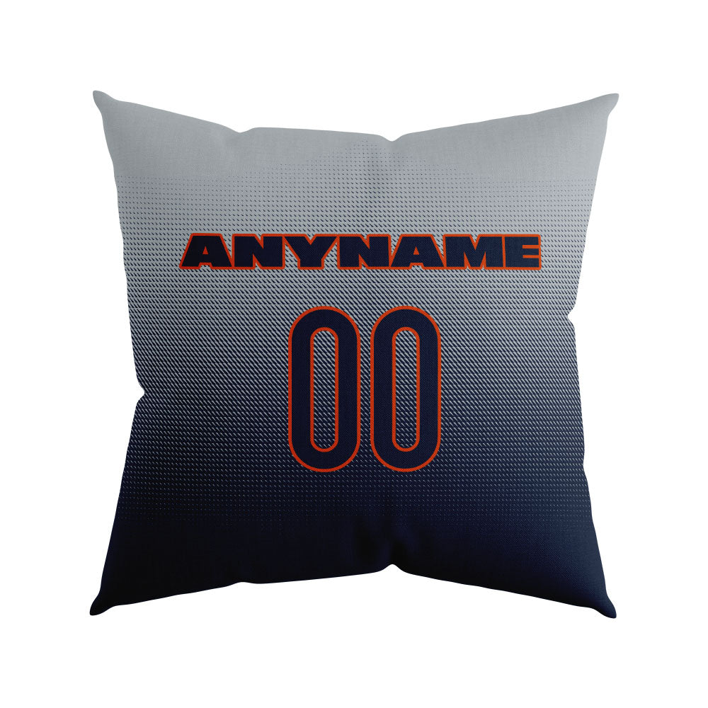 Custom Football Throw Pillow for Men Women Boy Gift Printed Your Personalized Name Number Navy&Orange&Gray enthsush