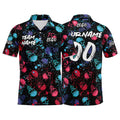Custom Football Polo Shirts  Add Your Unique Logo/Name/Number Red&Blue enthsush