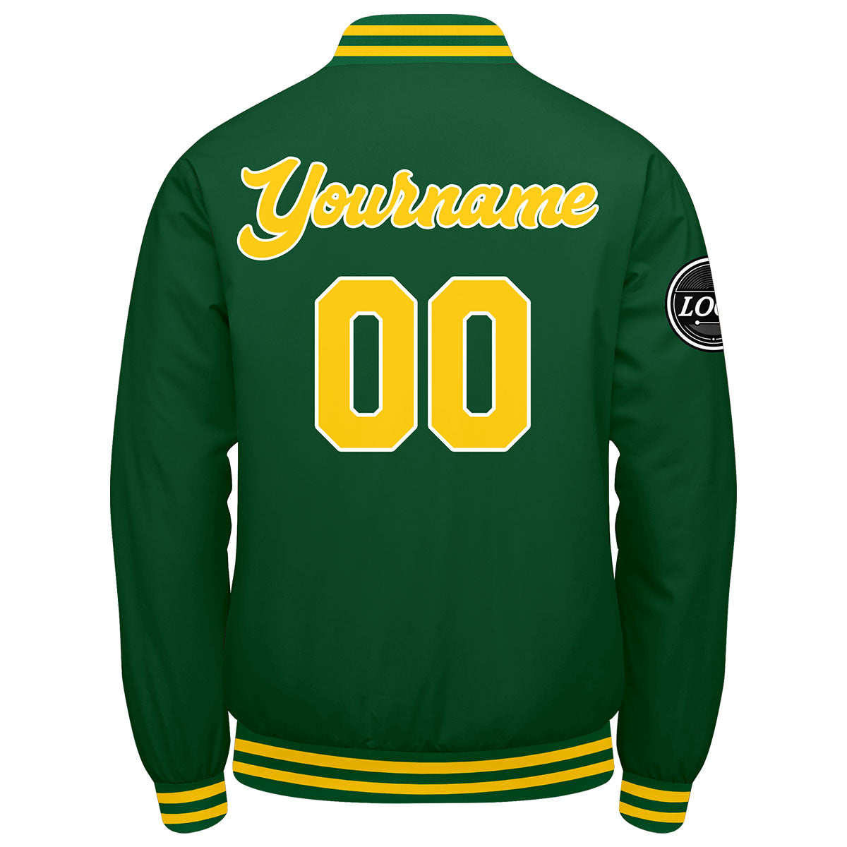 Custom Varsity Jacket Letterman jacket for Men, Women and Youth Green Yellow enthsush