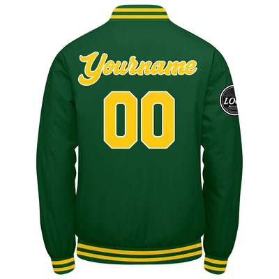 Custom Varsity Jacket Letterman jacket for Men, Women and Youth Green Yellow enthsush