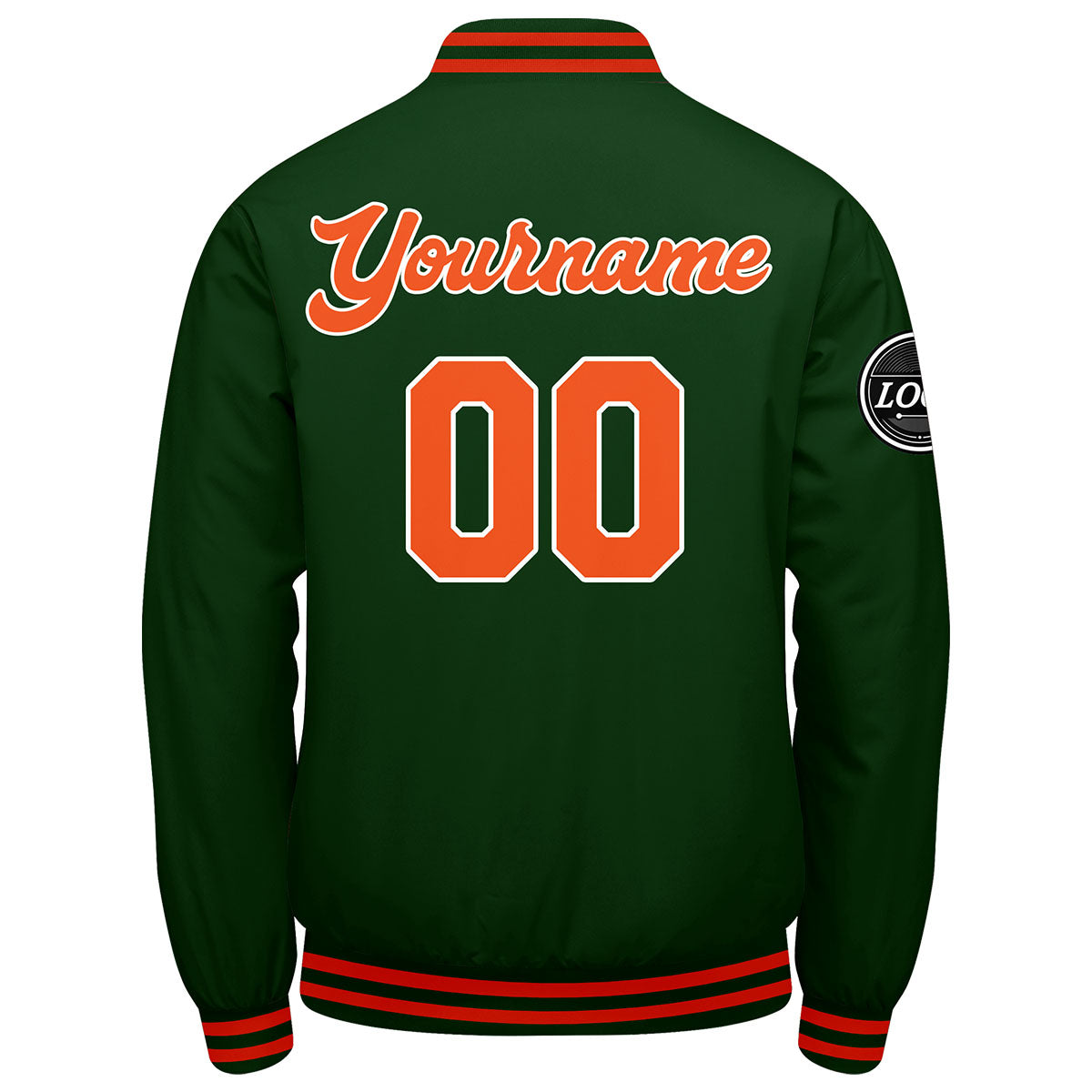 Custom Varsity Jacket Letterman jacket for Men, Women and Youth Dark Green Orange enthsush