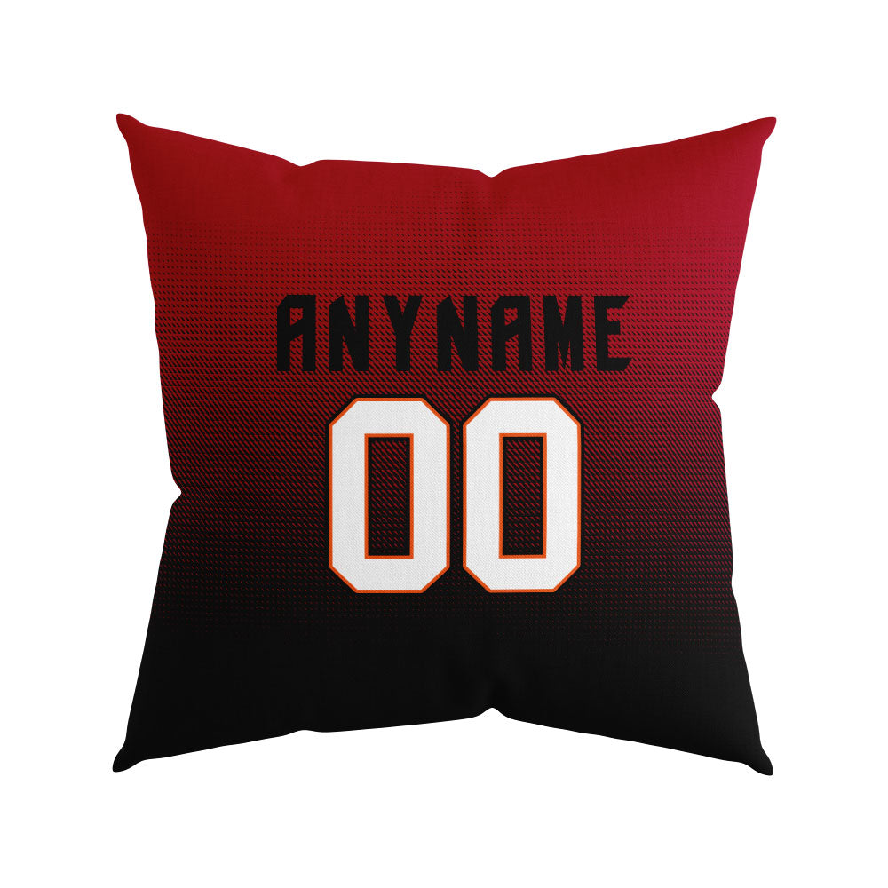 Custom Football Throw Pillow for Men Women Boy Gift Printed Your Personalized Name Number Orange&Red&White&Black enthsush