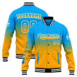 Custom Gradient Varsity Jacket Letterman jacket for Men, Women and Youth Light Blue&Orange