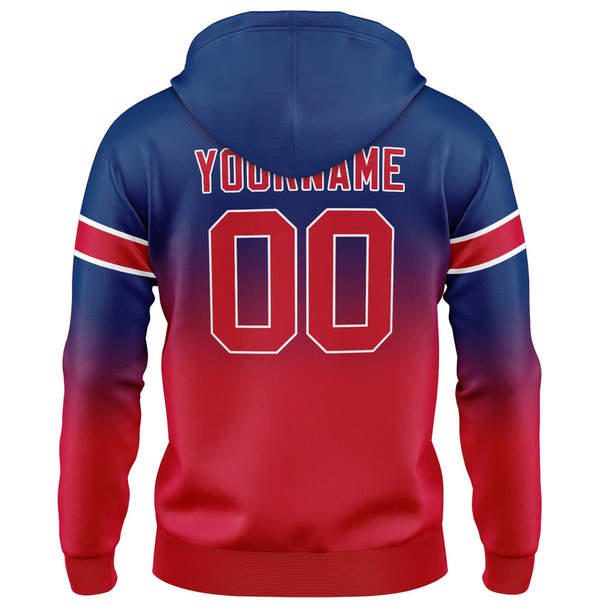 Custom Gradient Sweatshirt Hoodie For Man Woman Girl Boy Print Your Logo Name Number Navy&Red enthsush