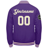 Custom Varsity Jacket Letterman jacket for Men, Women and Youth Purple Cream