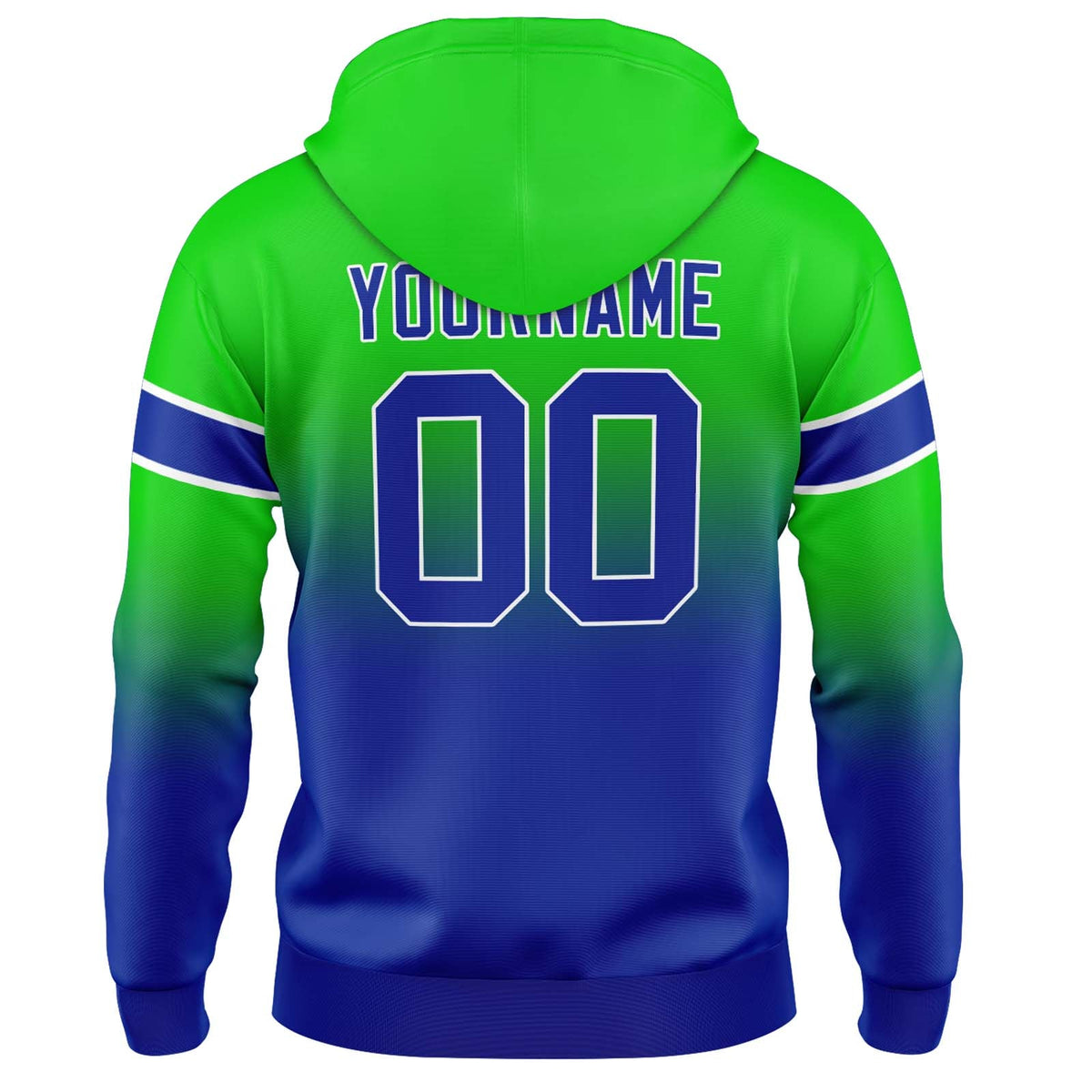 Custom Gradient Sweatshirt Hoodie For Man Woman Girl Boy Print Your Logo Name Number Green&Blue enthsush