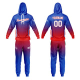 Custom Blue Red Sweatshirt Hoodie For Men Women Girl Boy Print Your Logo Name Number